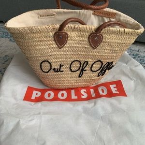 Poolside Out of Office Straw Large Tote Bag